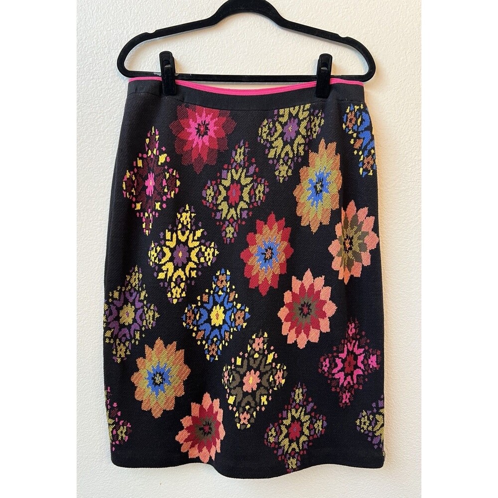 Maeve Anthropologie Floral Jacquard Knit Sweater Pencil Skirt Black Multi NWT XL